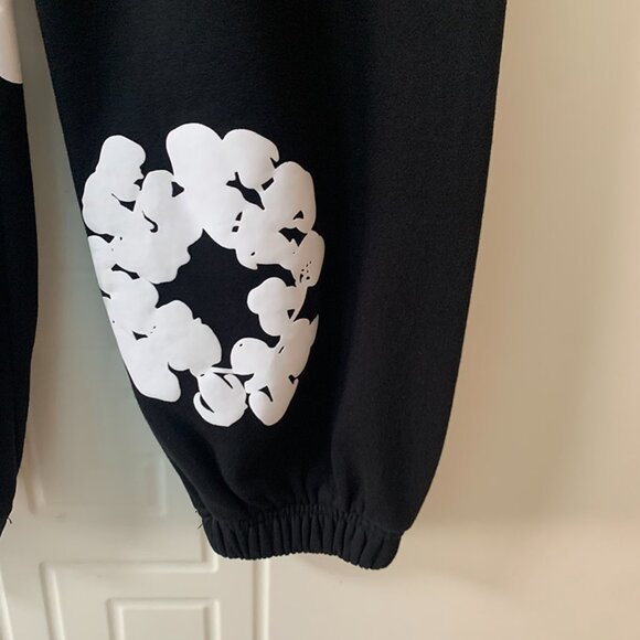 Denim Tears The Cotton Wreath Black Cotton Sweatpants - Picture 5 of 7